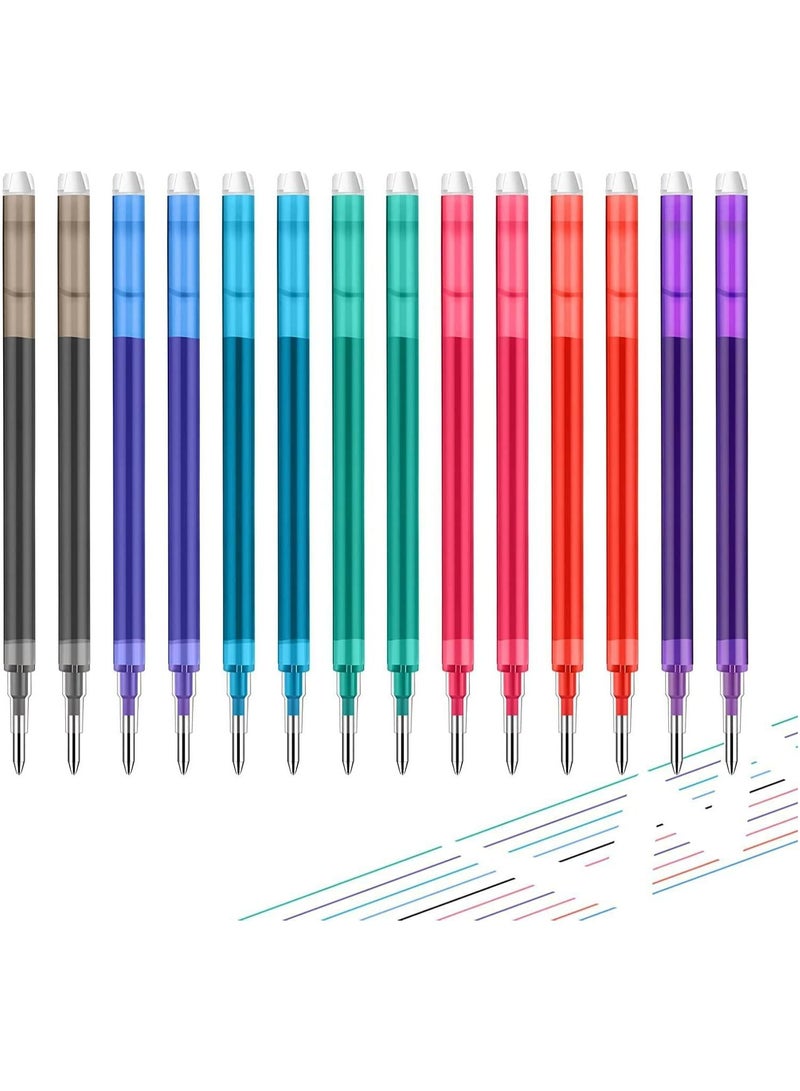 SYOSI Erasable Pen Refills, 7 Assorted Colors Gel Ink Refills Medium Fine Point Erasable Pens Refill Compatible with Retractable Click Pens Erasable Pens for Writing Planner, Fine Point 0.7 mm (14 Pcs)  - Image 1