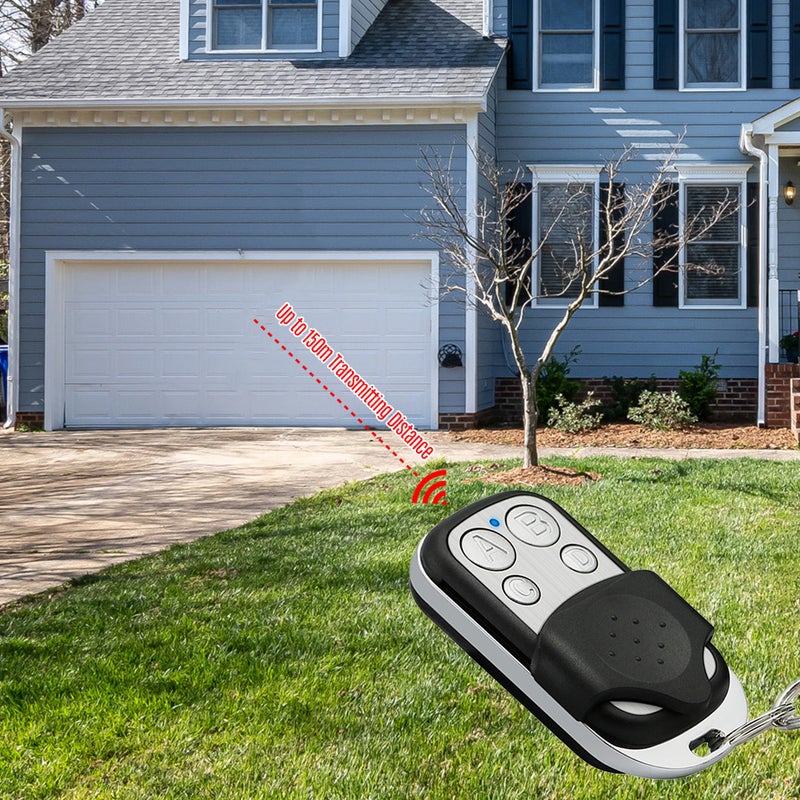 Key Fob Remote Control: 2Pcs Black 433MHz, 150m Long Range, 4-In-1 Cloning Remote With Sliding Cover Protection - Easy Programming, Compact Lightweight Keychain For Multi-Device Control - Image 2