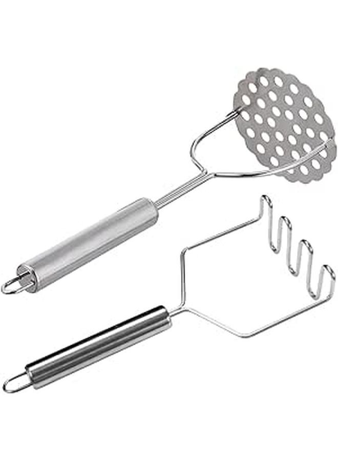 Stainless Steel Potato Masher and Presser 2 Pack Manual Kitchen Tool for Home Cooking - Image 1