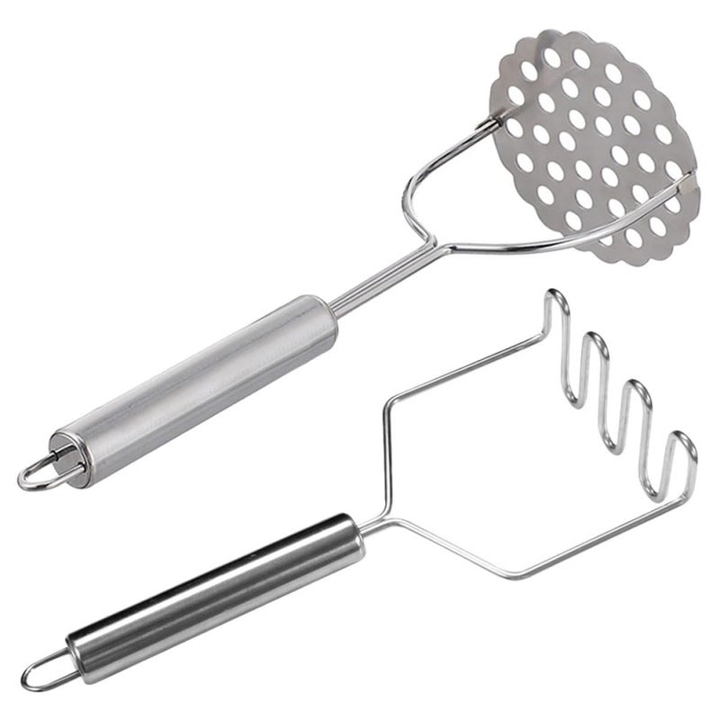 Stainless Steel Potato Masher and Presser 2 Pack Manual Kitchen Tool for Home Cooking - Image 2