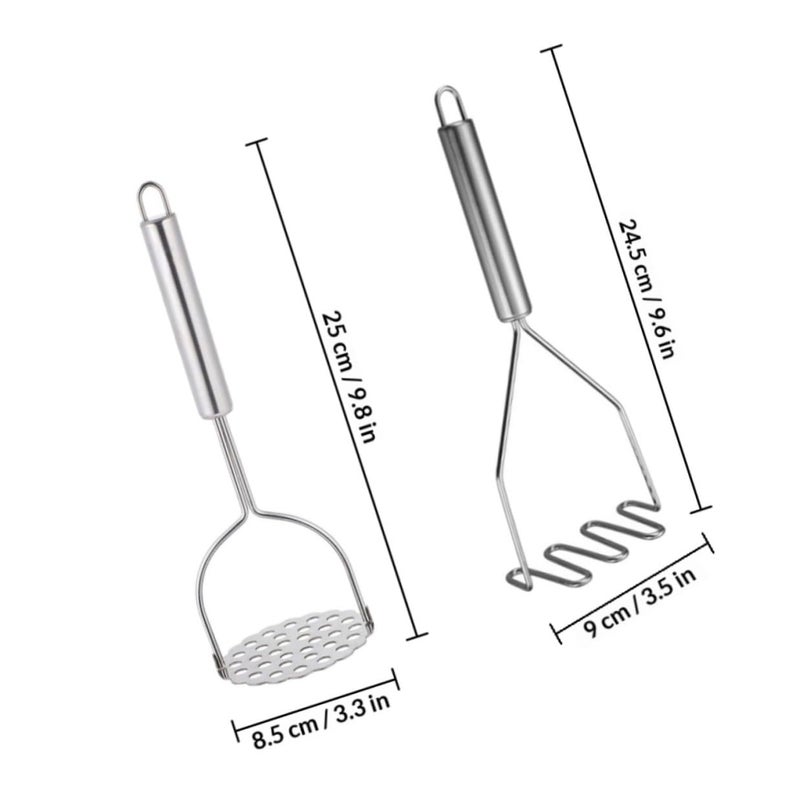 Stainless Steel Potato Masher and Presser 2 Pack Manual Kitchen Tool for Home Cooking - Image 3