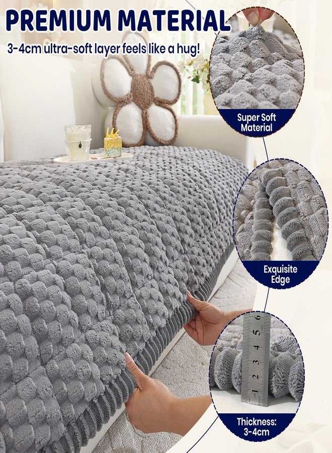 Royhom Couch Cover for Dogs Washable, Fuzzy Pet Couch Covers for 2 Cushion Sofa, Thick Soft Couch Protector Pet Friendly, Dog Mat for Couches and Sofas (Grey, 27.6 x 47.2 Inch) - Image 4