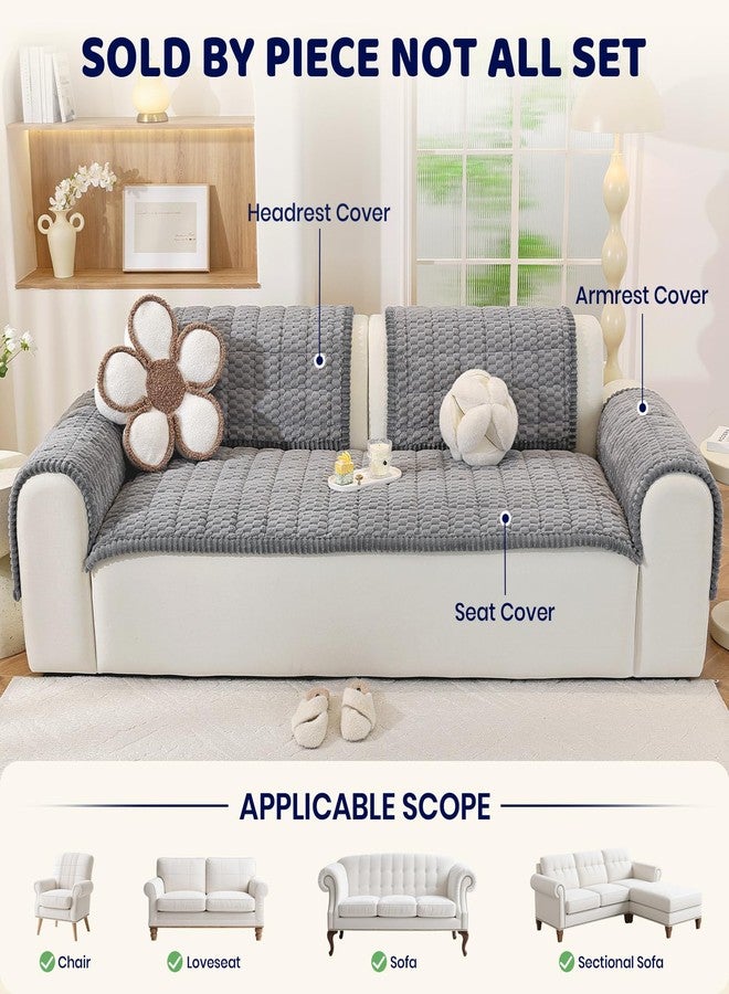 Royhom Couch Cover for Dogs Washable, Fuzzy Pet Couch Covers for 2 Cushion Sofa, Thick Soft Couch Protector Pet Friendly, Dog Mat for Couches and Sofas (Grey, 27.6 x 47.2 Inch) - Image 2