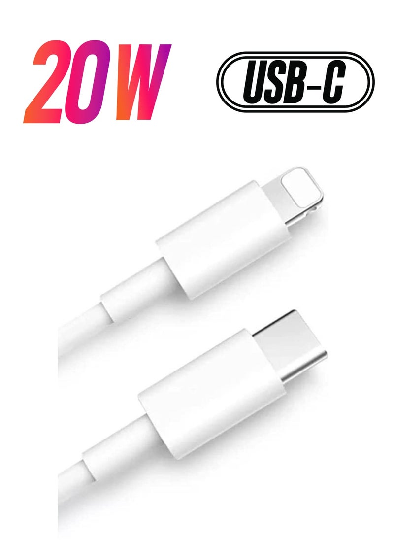 ELTRAZONE - USB C to Lightning Cable 20W Fast Charging [MFi Certified] Compatible with iPhone 13 Pro Max/12/11 Pro/X/XS/XR/8 Plus/AirPods Pro, 1M, White - Image 1