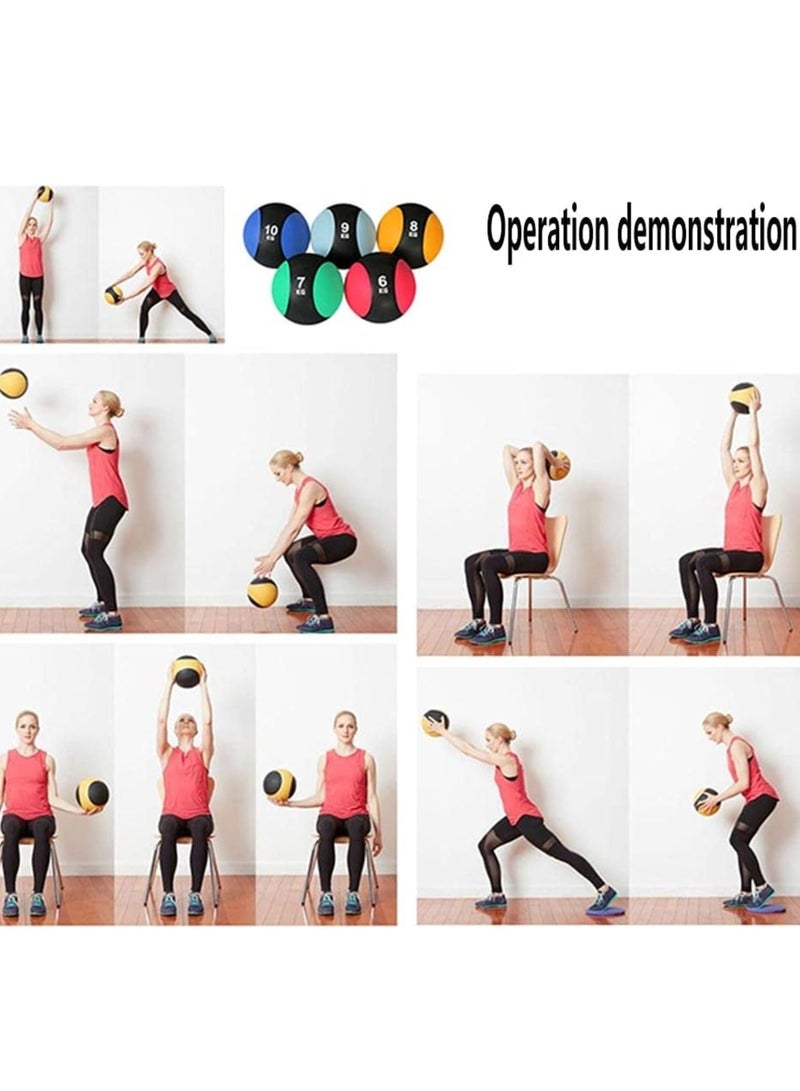 Spall 5Kg Fitness Weighted Medicine Balls Handheld Rubber Med for Core Balance Ab Workout Equipment Home Gym Exercise Weights, Core Strength Training Wall Balls, Home Gym Workout Exercise Balls - Image 3