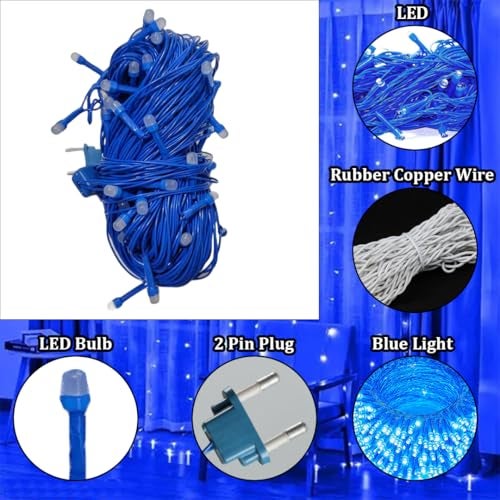 fizzytech 11 Meter 40 LEDs 5MM Decorative String Light | LED Fairy Light for Diwali, Christmas, Weddings & Home Decoration | Polycarbonate, (40 LEDs 5MM Blue, Pack of 10) - Image 3