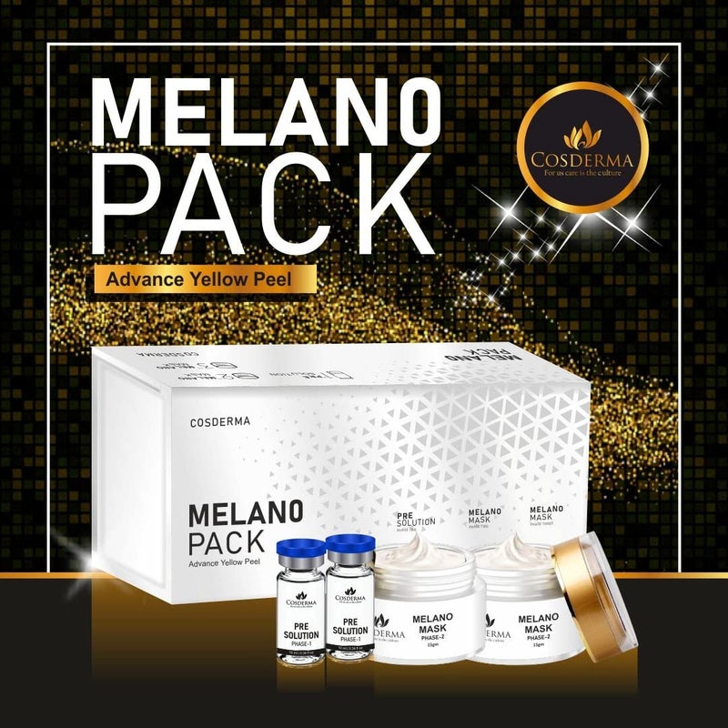 leeposh Melano Pack Yellow peel cream kit of 3 exfoliating Yellow peel Melano Pack Melano pack Yellow peel melano pack treat all skin imperfections like acne pigmentation pores Gets glow whitening - Image 3