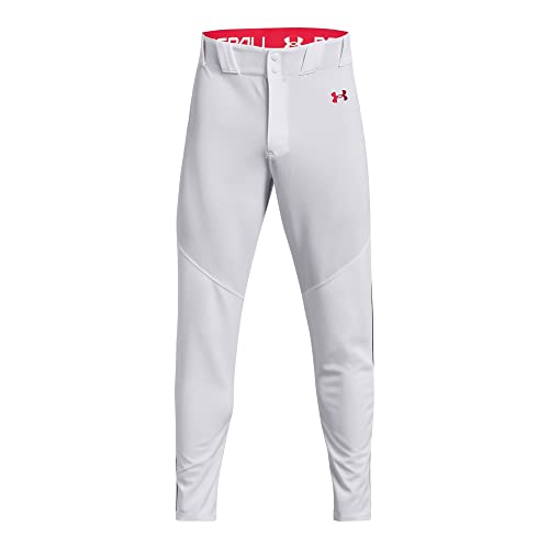 Under Armour Men's Utility Baseball Straight Leg Pant Pipe 22, (103) White/Red/Red, Medium - Image 4