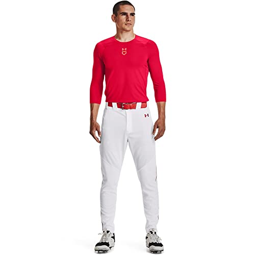 Under Armour Men's Utility Baseball Straight Leg Pant Pipe 22, (103) White/Red/Red, Medium - Image 3