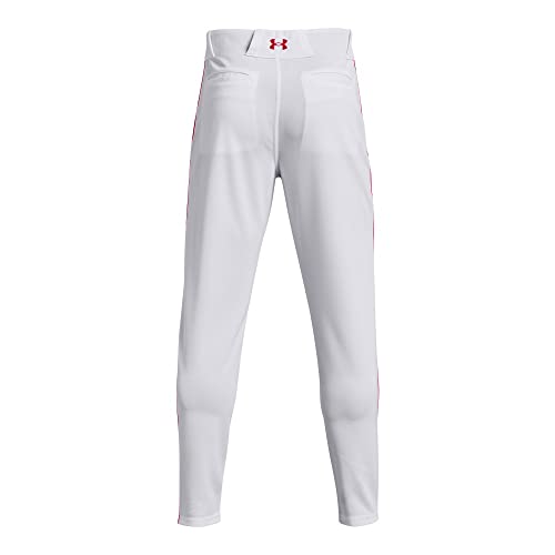 Under Armour Men's Utility Baseball Straight Leg Pant Pipe 22, (103) White/Red/Red, Medium - Image 5
