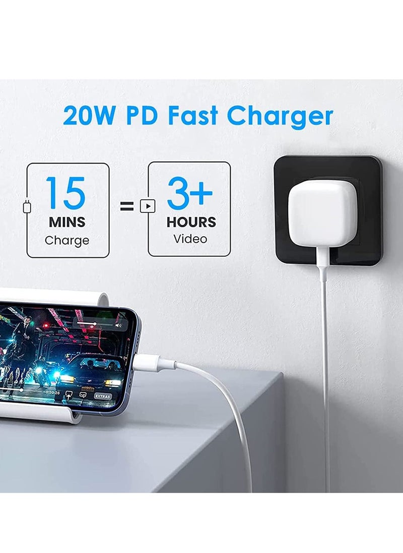 Generic - 20W PD Type C Power Block Wall Charger Plug Adapter with 2M USB-C to Lightning Cable Compatible with iPhone 14/13/11/X/XS/iPad - Image 1