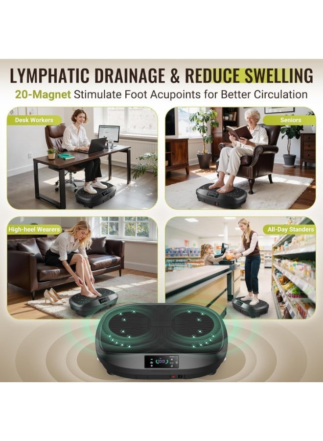 YOUWE7 جهاز تمرين YOUWE7 بلوحة اهتزاز مع جهاز تحكم عن بعد، منصة اهتزاز لإنقاص الوزن، جهاز تمرين كامل الجسم، جهاز لياقة بدنية، تدليك القدم، تخفيف الألم، مناسب للمكتب المنزلي - Image 5