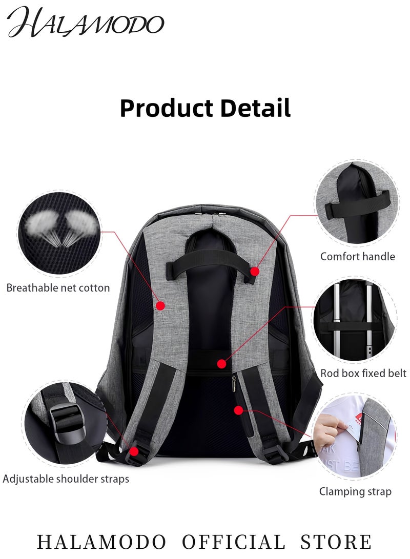 Laptop Backpack Large Capacity Business Bag Travel Anti-Theft Laptop Bag with USB Charging Port Waterproof Backpack Casual Daypack for Women & Men - Image 4