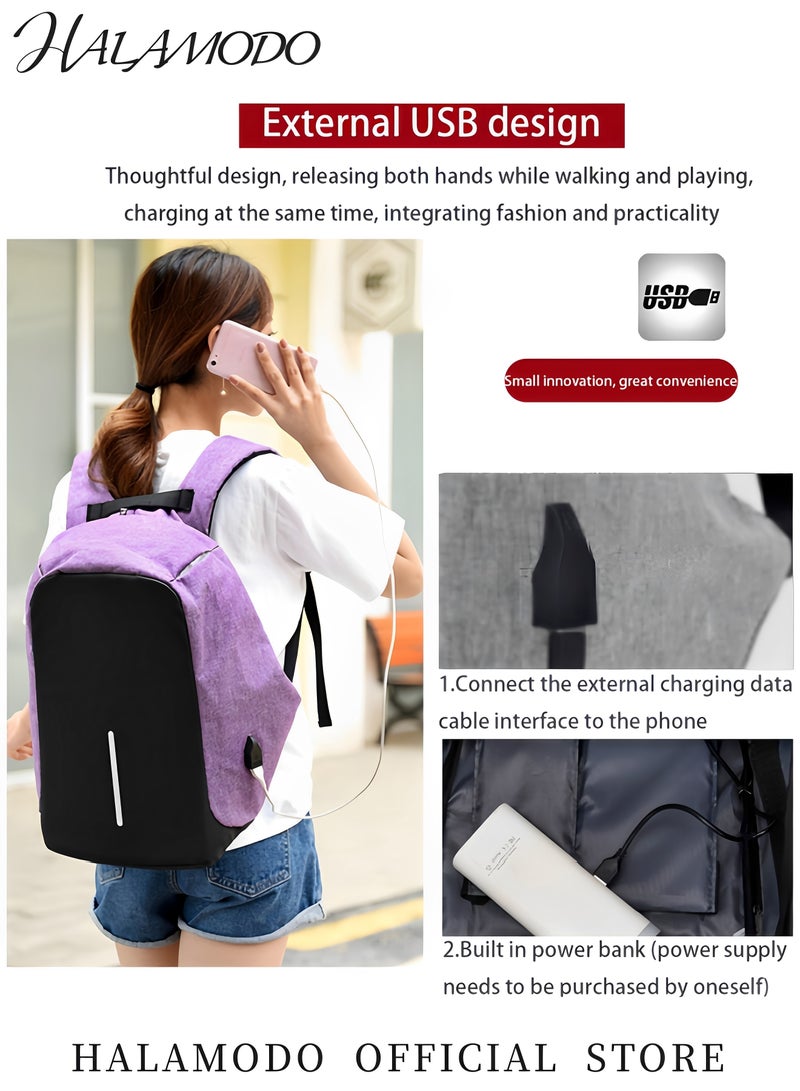 Laptop Backpack Large Capacity Business Bag Travel Anti-Theft Laptop Bag with USB Charging Port Waterproof Backpack Casual Daypack for Women & Men - Image 5
