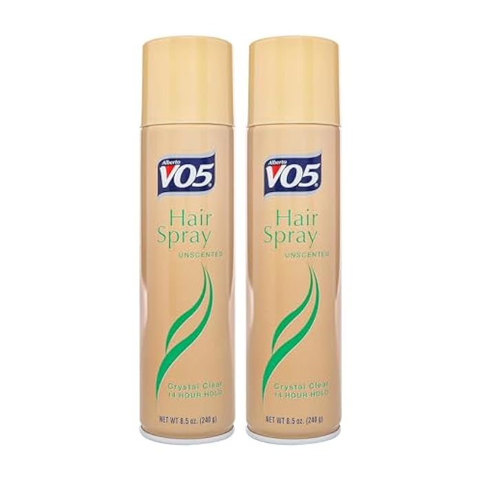 Alberto VO5 Crystal Clear Unscented Hair Spray - Volumizing Hair Spray for Styling - Frizz and Humidity Control - Lasting Hold - 8.5 oz - Pack of 2