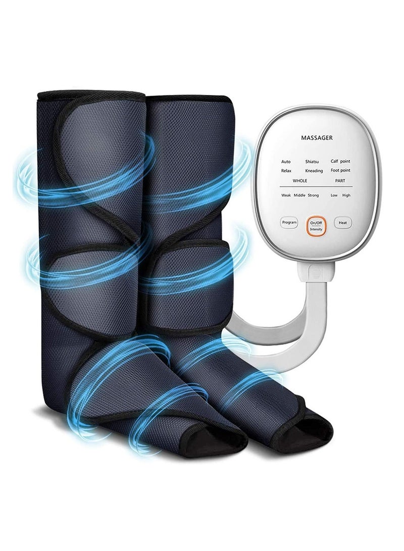 Leg Air Compression Massager Electric Leg Massager Vibration Hot Compress Foot and Calf Circulation Compression and Relaxation 6 Modes 3 Intensities - Image 1