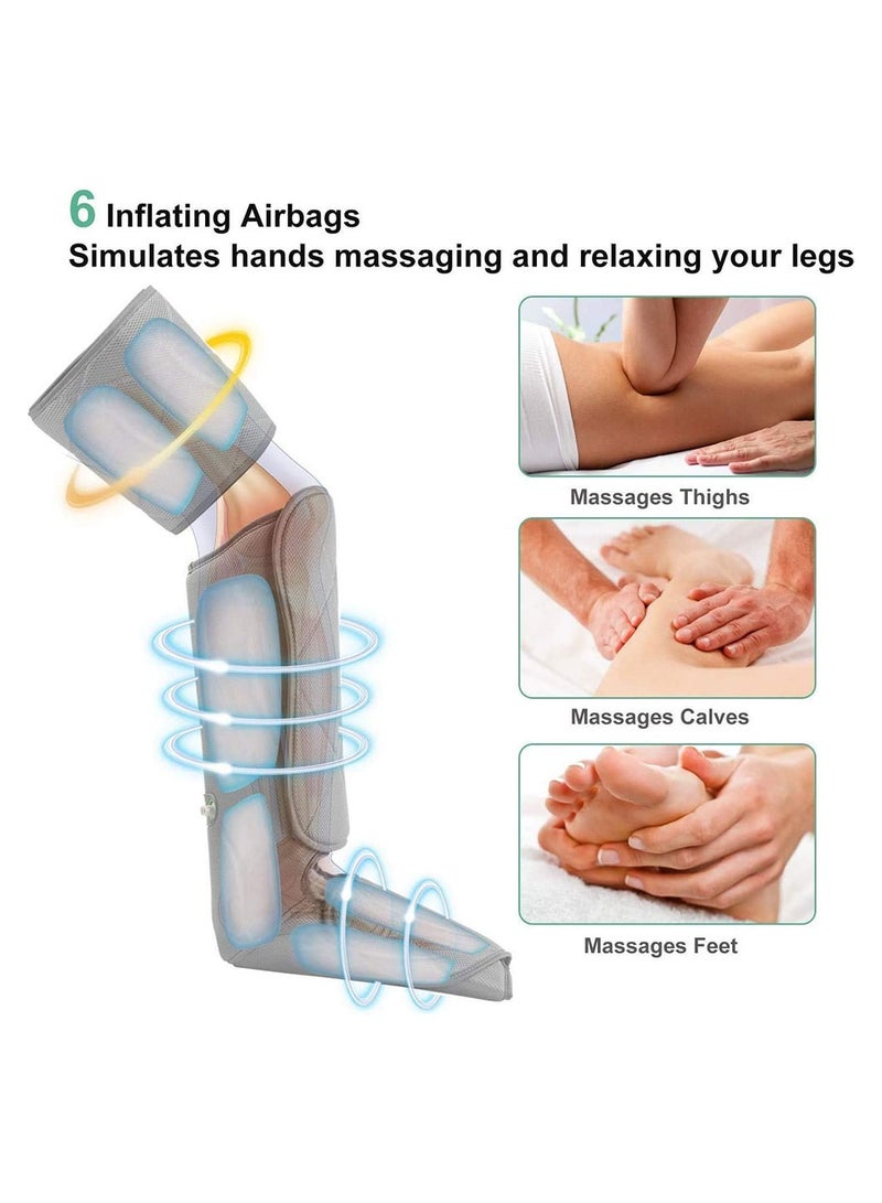 Leg Air Compression Massager Electric Leg Massager Vibration Hot Compress Foot and Calf Circulation Compression and Relaxation 6 Modes 3 Intensities - Image 5