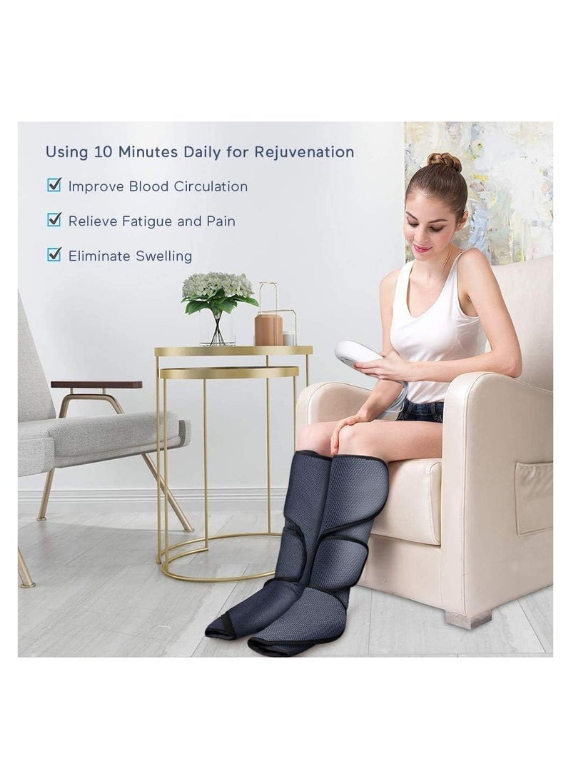 Leg Air Compression Massager Electric Leg Massager Vibration Hot Compress Foot and Calf Circulation Compression and Relaxation 6 Modes 3 Intensities - Image 2