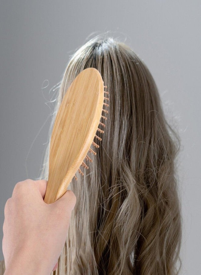 HEAVY DRIVER Natural Bamboo Paddle Hair Brush with Cushion Base - Anti Static Wooden Detangling Comb for Scalp Massage & Smooth Hair - Professional Hairbrush for Women & Men - Image 5