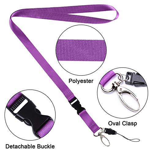 Wisdompro Cruise Lanyard Badge Holder, Wisdompro Vertical 2-Sided 2 Card Slot Waterproof Clear PVC ID Tag Holder with Ziplock and 20.8’’ Heavy Duty Detachable Neck Strap - 2 Set, Pink/Purple - Image 3