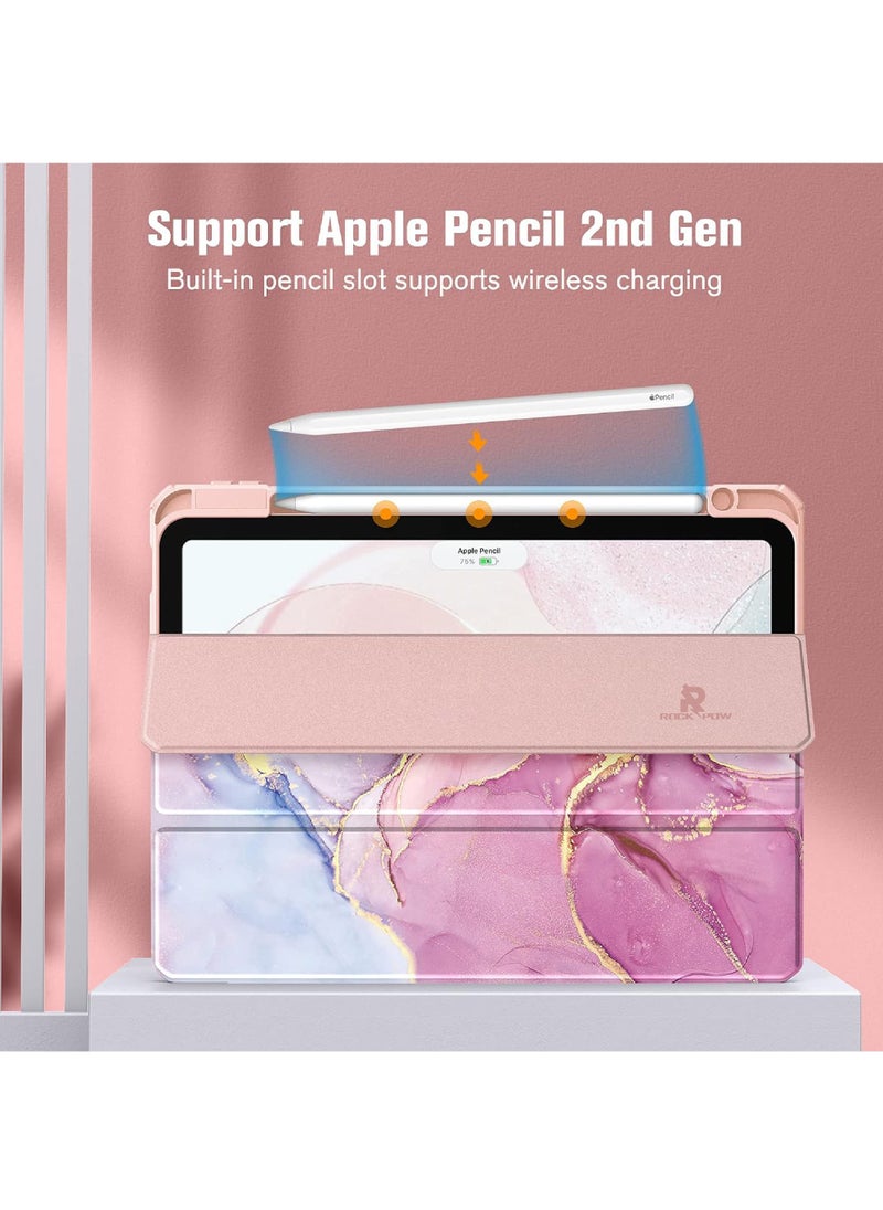 Rock Pow - Case for iPad (A16) 11th 11 inch 2025/iPad 10th 10.9 inch 2022 Clear Transparent Back Shell with Pencil Holder, Auto Sleep/Wake Case Cover for iPad 10th 10.9inch 2022/iPad 11th 11inch 2025 - Image 1