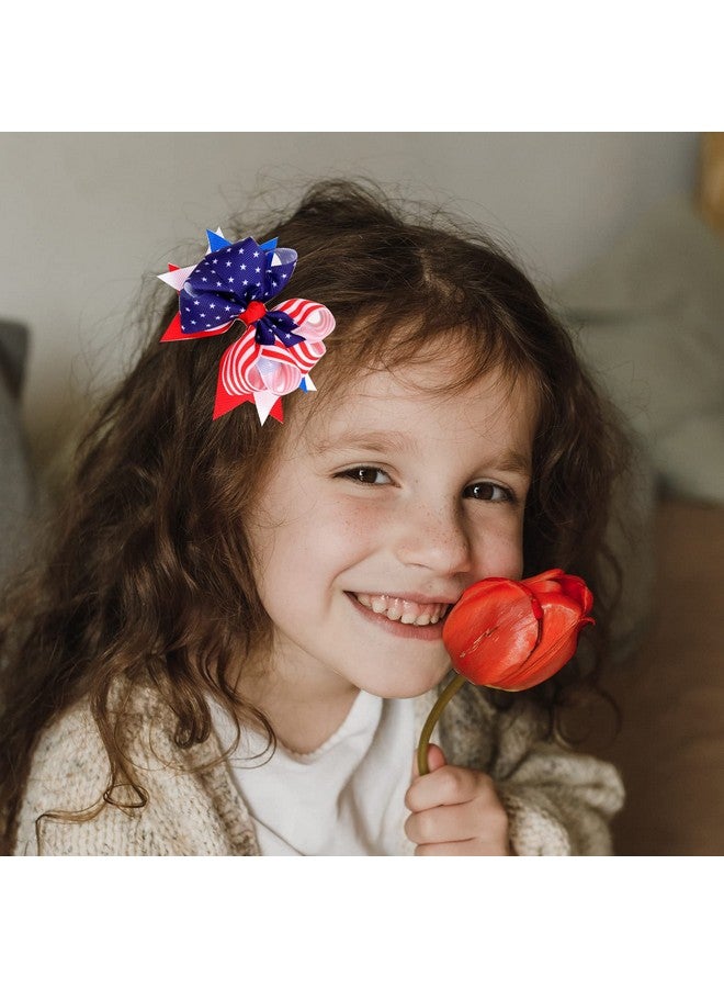 melyde 4Th Of July Hair Bow Clipspatriotic Usa Flag Hairpins For Kids Girlsamerican Star Hair Accessories For Independence Day Memorial Day Decorations - Image 4