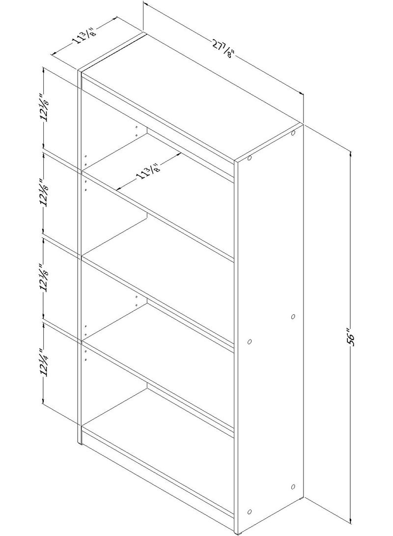 South Shore Axess 4-Shelf Bookcase-Royal Cherry - Image 3