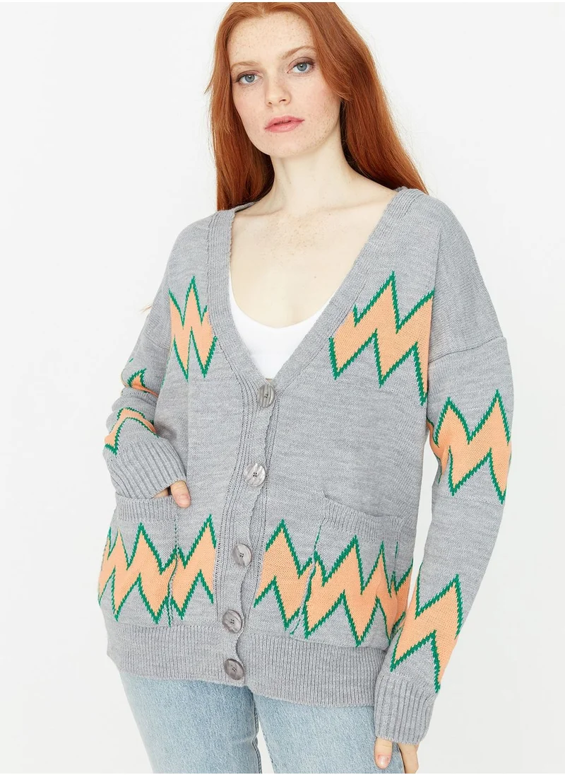 trendyol Patterned Knitted Cardigan