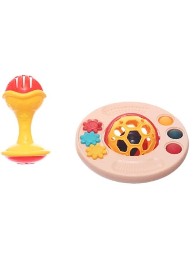 Plastic Baby Rattles Kit With Different Shapes Give More Fun And Entertaining For Babies And Develop Sensory Skills Set Of 5 Pieces - Multi Color - Image 2