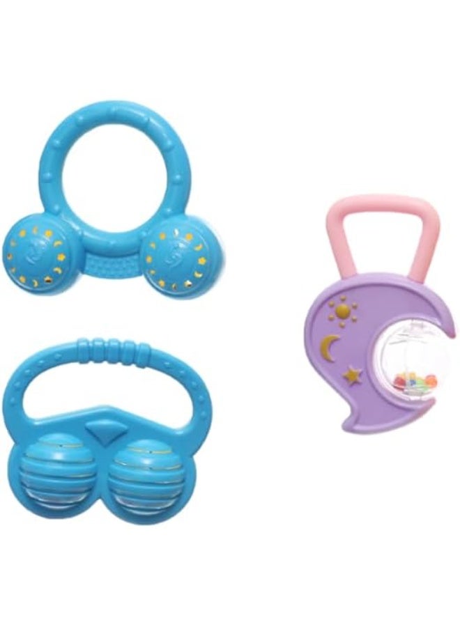 Plastic Baby Rattles Kit With Different Shapes Give More Fun And Entertaining For Babies And Develop Sensory Skills Set Of 5 Pieces - Multi Color - Image 3