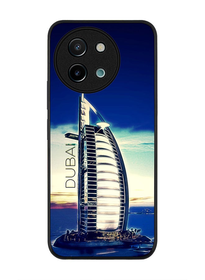 Stylizedd Rugged Black edge case for Vivo Y38 / Vivo Y58 / Vivo Y200i /Vivo T3x, Slim fit Soft Case Flexible Anti Drop TPU Gel Thin Cover - Burj Al Arab - Dubai - Image 1