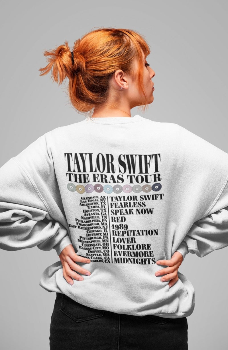 Fuddy Moda Taylor Swift Eras Tour Back Printed Hoodless Sweatshirt, Unisex Oversize Taylor Swift Sweatshirt - Image 3