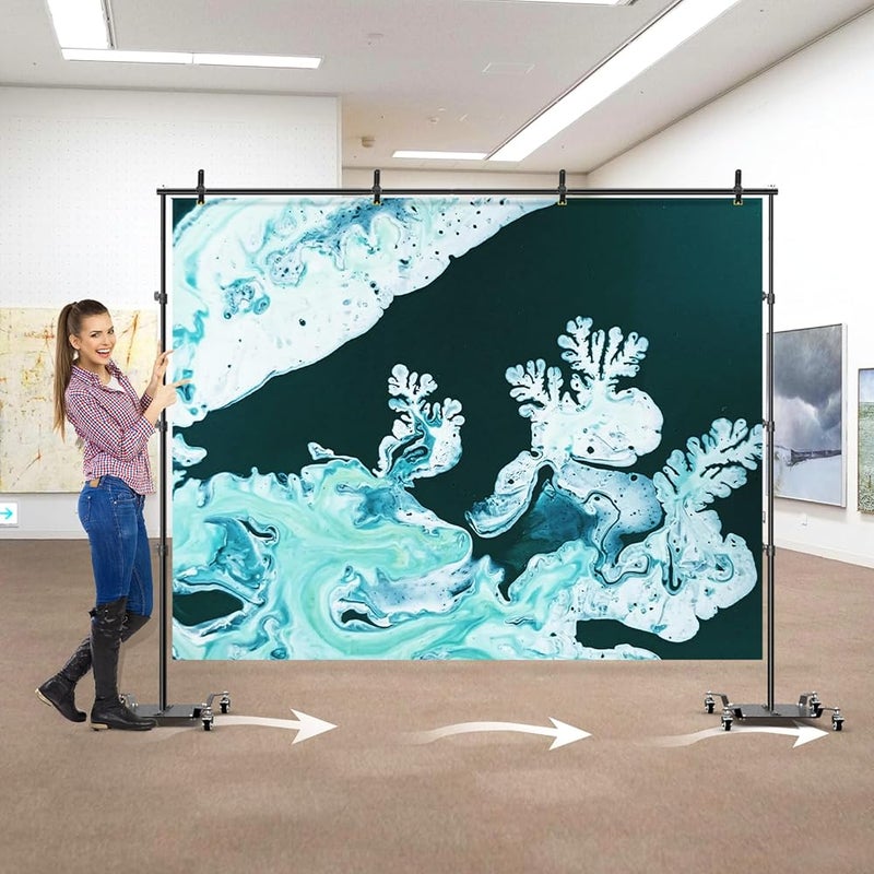 EMART 8.5x10ft Backdrop Stand with Wheels, Adjustable Backdrop Support - Image 5
