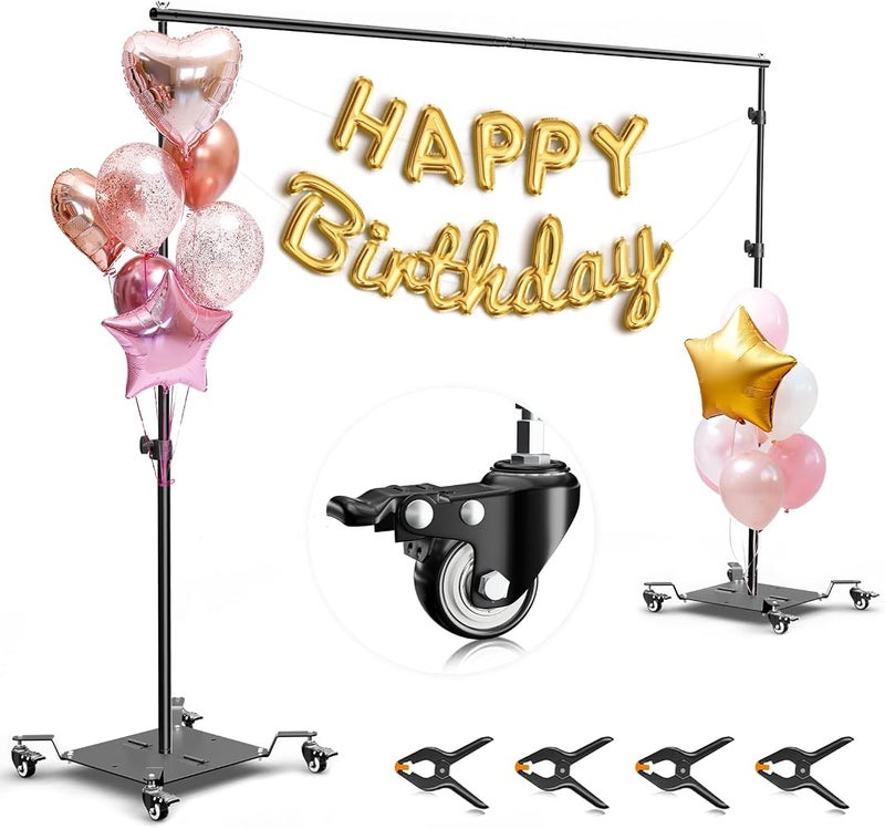 EMART 8.5x10ft Backdrop Stand with Wheels, Adjustable Backdrop Support - Image 1