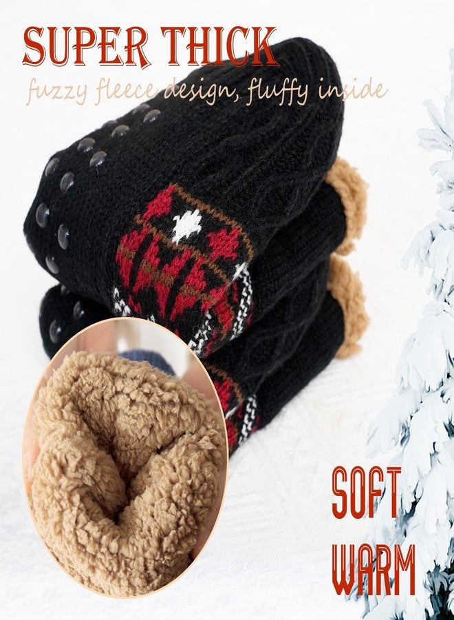 CaiDieNu Fuzzy Slipper Socks for Men Women with Grippers, House Slippers Winter Cozy Warm Thick Non-Slip Fuzzy Thermal Socks - Image 3