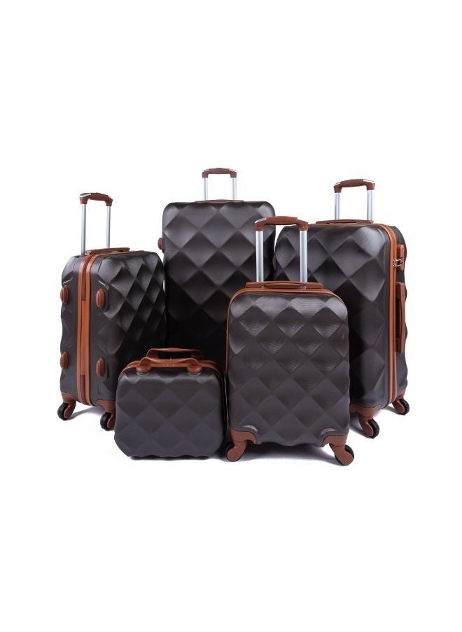 LIMRA - Hardside 5 Piece Luggage Trolley Set Coffee - Image 1