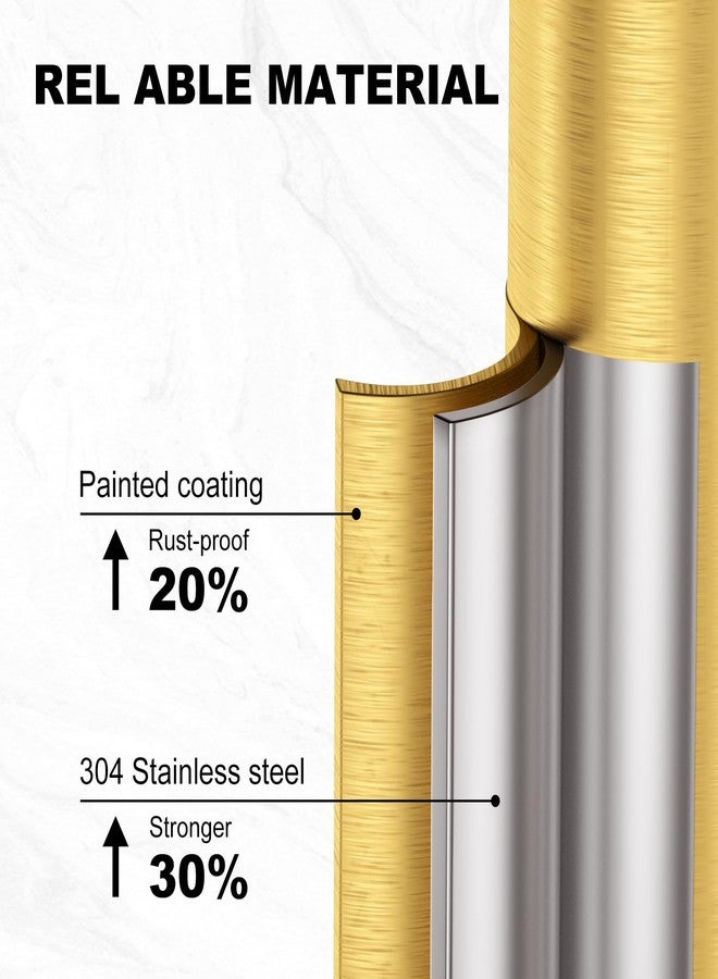 UNCONSIL Toilet Paper Holder Free Standing, 25” H Stainless Steel Brass Gold Toilet Paper Stand, Weighted Base Floor Tissue Roll Holder for Bathroom,Toilet Roll Stand - Image 3