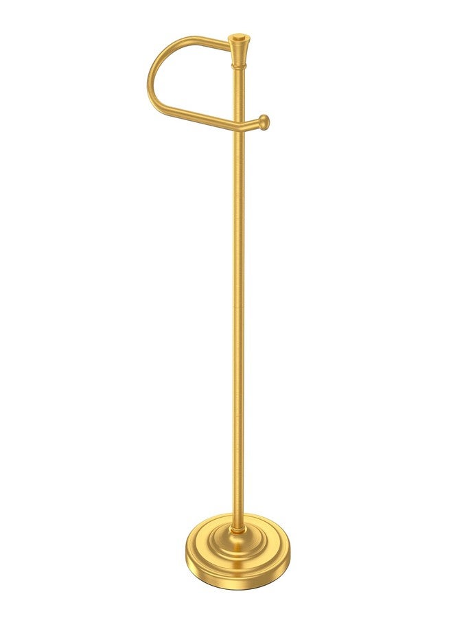 UNCONSIL Toilet Paper Holder Free Standing, 25” H Stainless Steel Brass Gold Toilet Paper Stand, Weighted Base Floor Tissue Roll Holder for Bathroom,Toilet Roll Stand - Image 1