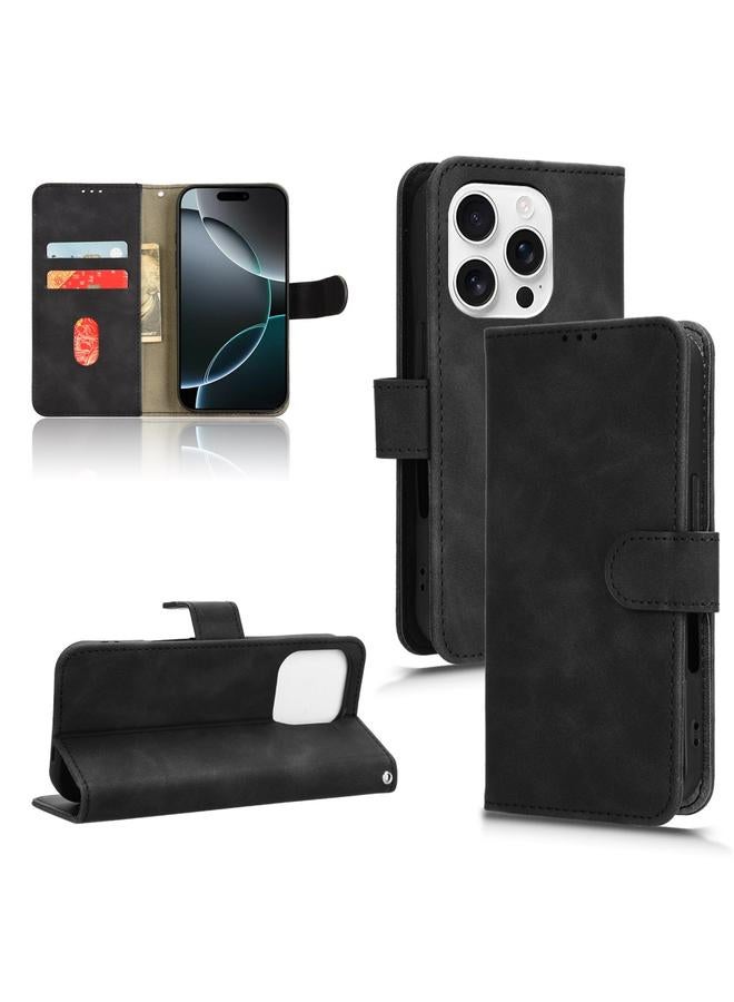 اس-توب جراب هاتف iPhone 16 Pro Max مصنوع من الجلد مع غطاء مغناطيسي قابل للطي - Image 1