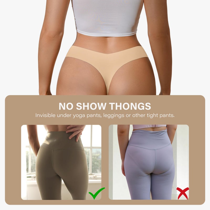 DEANGELMON Seamless Thongs for Women No Show Thong Underwear Women Comfortable Multiple Pack (6P1, M) - Image 4