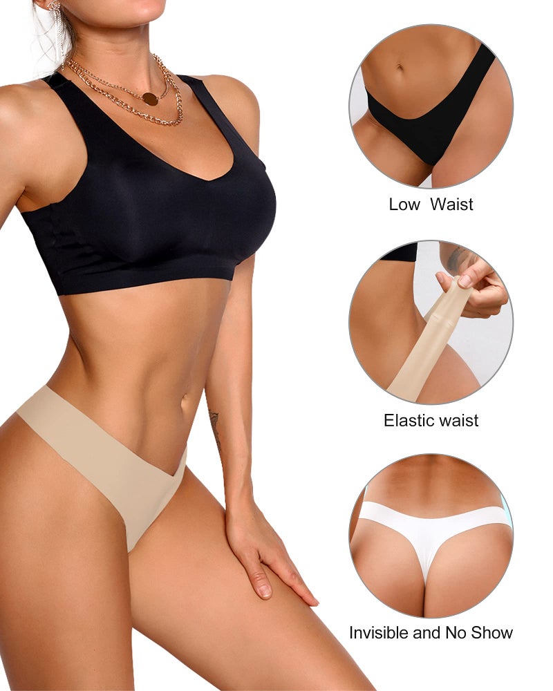 DEANGELMON Seamless Thongs for Women No Show Thong Underwear Women Comfortable Multiple Pack (6P1, M) - Image 3