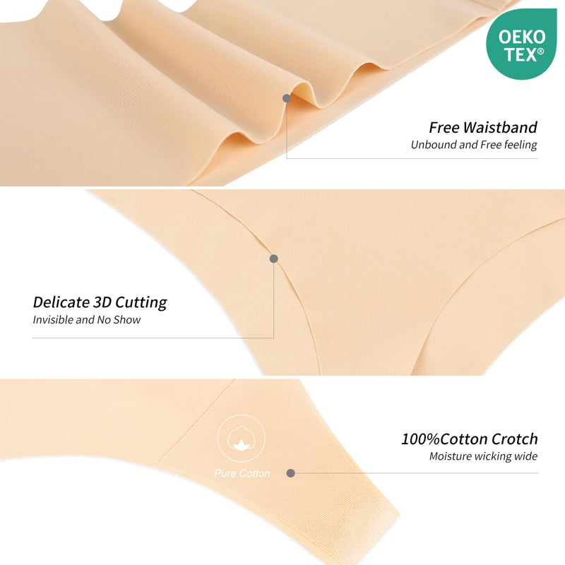 DEANGELMON Seamless Thongs for Women No Show Thong Underwear Women Comfortable Multiple Pack (6P1, M) - Image 5