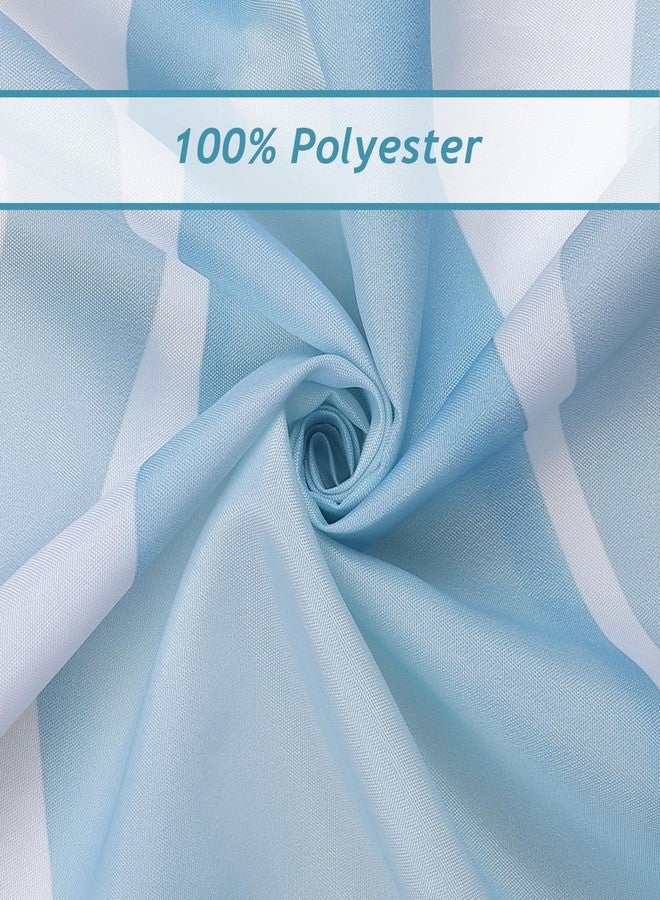 Bonhause Blue Teal Shower Curtain, Abstract Striped Wavy Modern Minimalist Bathroom Decor 72 x 72 Inch Polyester Fabric Waterproof Bath Curtain with 12 Hooks - Image 5