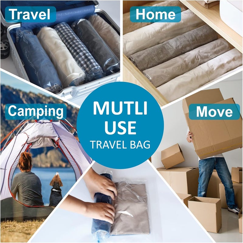 Cozy Essential 24 Travel Compression Bags, Roll Up Space Saver Bags for Luggage, Cruise Ship Essentials (9 Large/9 Medium/6 Small) - Image 5