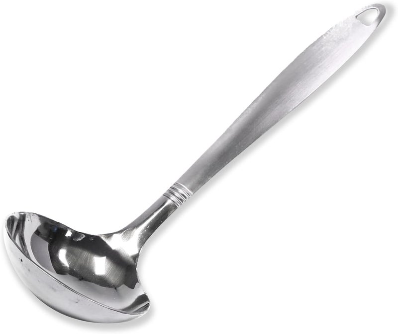Chef Craft 11.5 Inch Stainless Steel Ladle with Brush Finished Handle - Image 1
