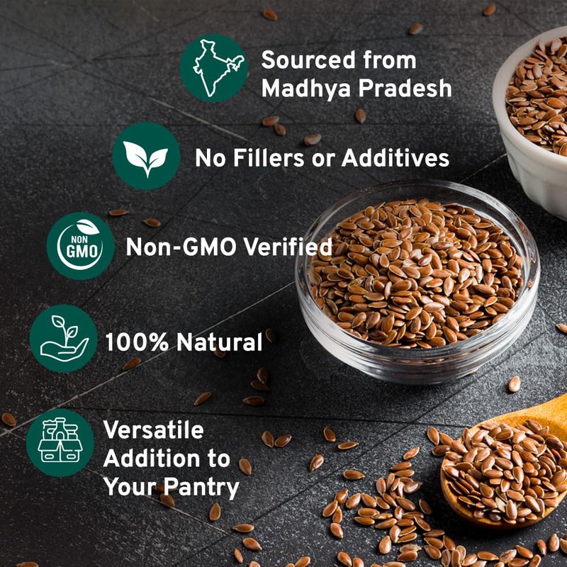 Handpick بذور الكتان (397غ/14 أونصة) مختبرة في المختبر | بذور كتان بنية نباتية وخالية من الغلوتين | كيس قابل لإعادة الإغلاق | بذور كتان خام مستوردة من الهند - Image 4