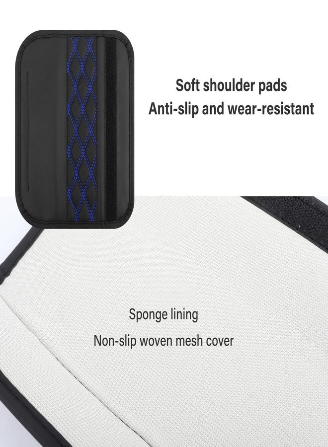 wedfish 2PCS Car Seat Belt Cover Pads,Leather Seatbelt Covers Protect Shoulder and Neck Car Accessories Interior,Universal Car Seat Strap Pads Car Decorations for Most Cars Trucks (Black/Blue) - Image 4