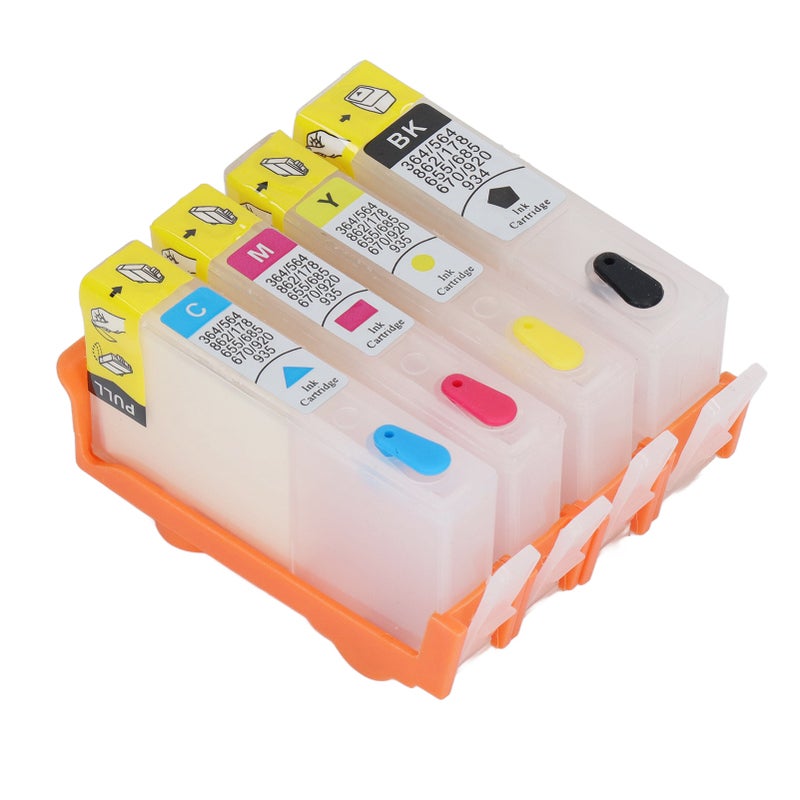 4PCS Ink Cartridge Permanent Chip Smooth Output Large Capacity 4 Colors Replacement for Printer for HP 564 - Image 2