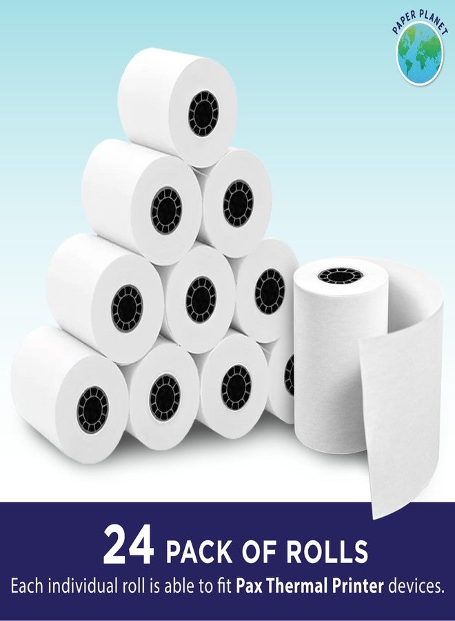 ورق إيصالات حراري لطابعات Pax Terminal من Paper Planet | 24 لفة | متوافق مع A80 E600 S80 S500 Q80 - Image 2