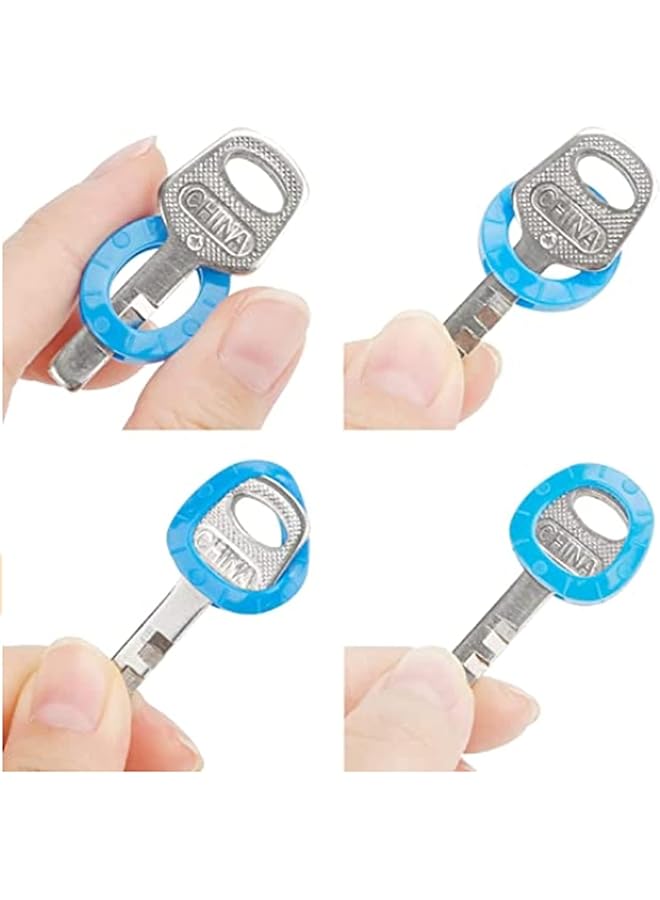 erorex Small Key Covers Tags Bright Colored Key Caps Silicone Key Covers 0.8 Cm Dia Key Identifiers 24 Pieces In 8 Colors - Image 2